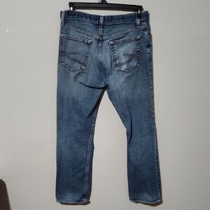 Robuck jeans mens Blue Denim size 34x32 denim jeans thrashed fray holes distress